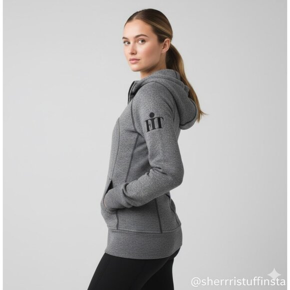 Lululemon X FiT Scuba Hoodie III Speckled Black French Terry Full-Zip Jacket 6 - Picture 2 of 11